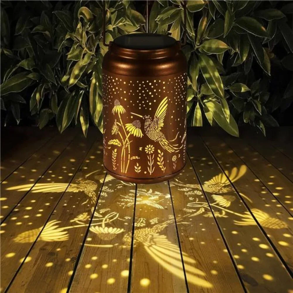 New Solar Lanterns Outdoor Waterproof Hummingbird Garden Decor Christmas Gifts